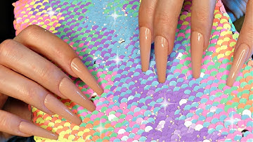 ASMR Scratching Textured Fabric with Long Nails | sequin pillow, purse, book, fabric | No Talking