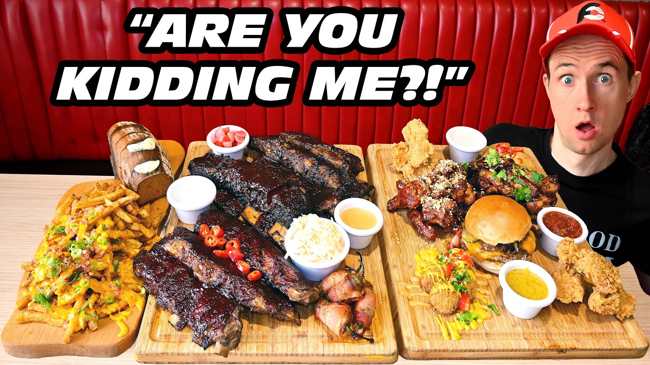 A Famous BBQ Restaurant Challenged Me To Eat EVERYTHING On Their Menu (15 Lbs Of Food!!)
