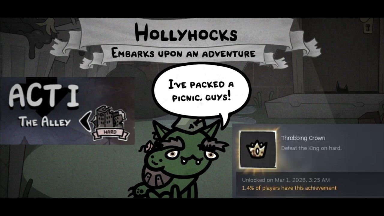 Mewgenics Solo Cat  VS  Throbbing King! | Act One Hard Mode