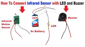 how to connect infrared motion sensor with led light and buzzer science project - diy - diypandit