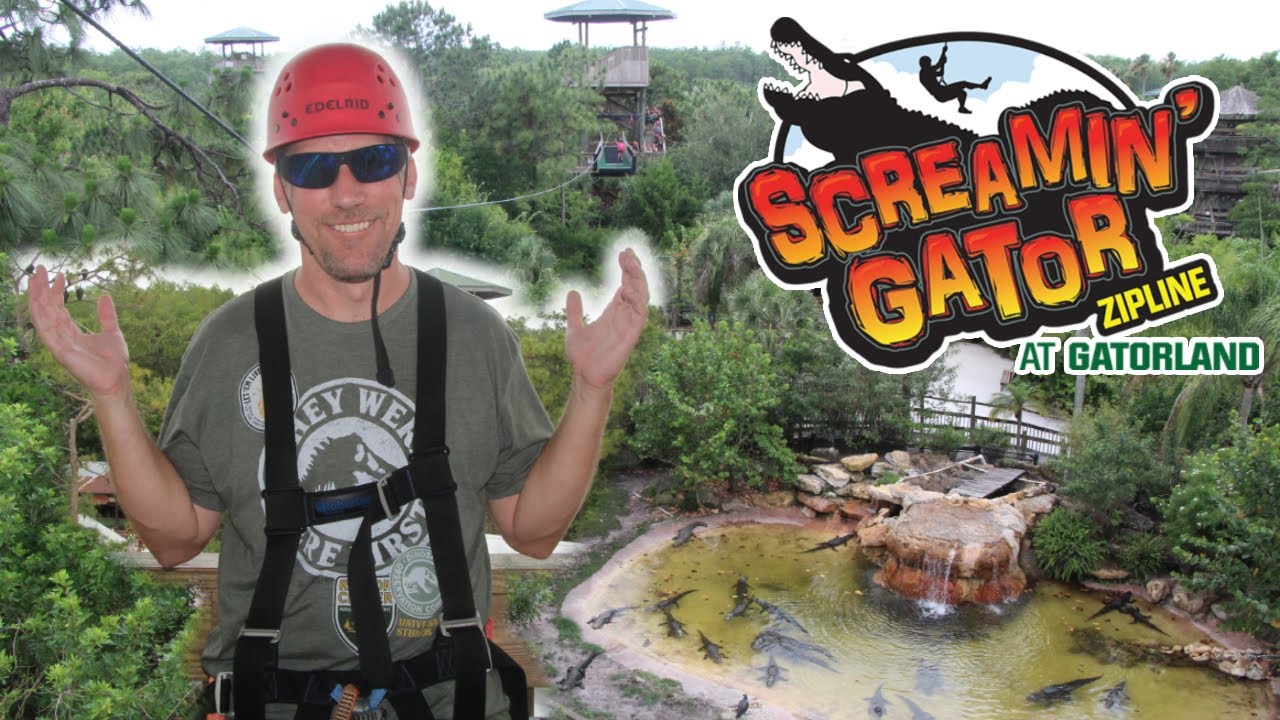 SCREAMIN’ GATOR ZIPLINE POV at GatorLand Orlando, FL Full ZipLine Experience 1080P 60FPS OnRide