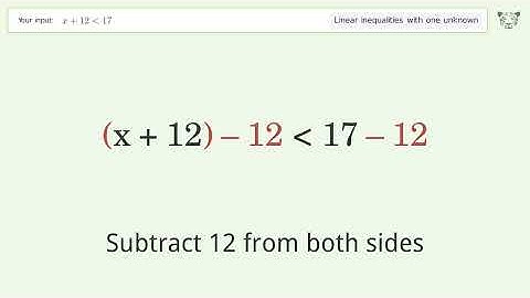 Solving Linear Inequalities: x+12 is Smaller Than 17