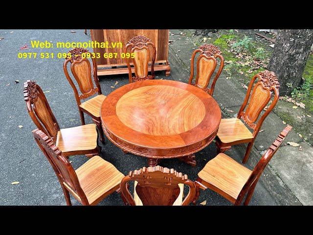 Kiếm 50 tỷ Năm - Với Các Bộ bàn ăn gỗ Tròn 8 ghế tự nhiên sử dụng 60 năm