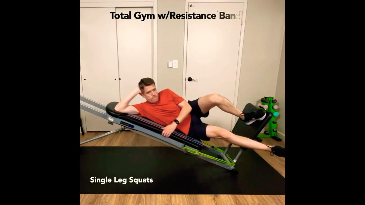 Squats with Resistance Bands on the Total Gym - YouTube