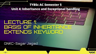 Inheritance basis in JAVA | Extends Keyword| TYBSc Unit 4| Sem 5| Lecture 1