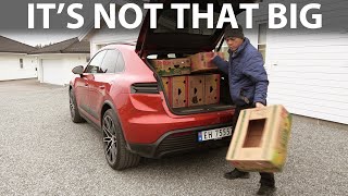 Porsche Macan 4 banana box test Macan Cargo Space