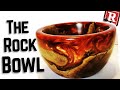 Wood Turning Oak & Resin || The ROCK Bowl 🤬