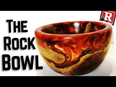 Wood Turning Oak & Resin || The ROCK Bowl 🤬 Wood Turning Oak & Resin || The ROCK Bowl 🤬