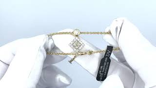 Vidéo: Bracelet Pendentif en Or jaune et gris 18k Diamant princesse et brillants