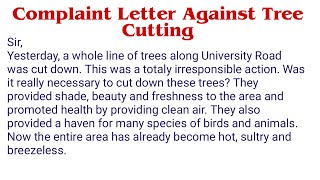 Complaint Letter Against Tree Cutting | Complaint Letter Against Deforestation | cutting of trees