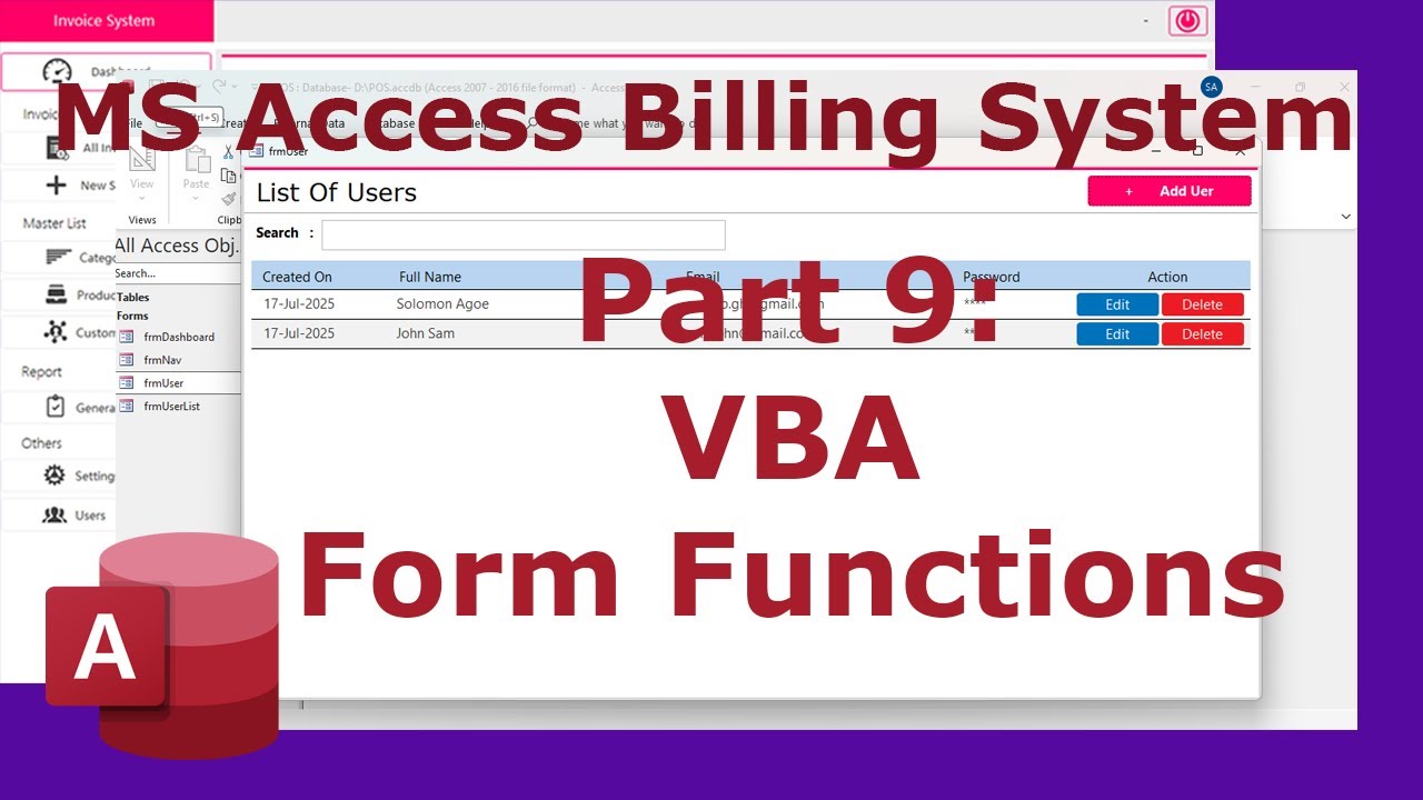 Как создать систему выставления счетов/биллинга в MS Access | VBA — Часть 9
