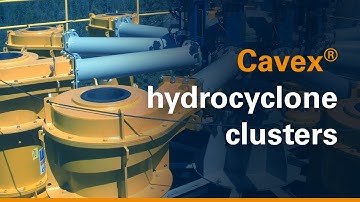 Animation: Slurry flow through a Cavex® hydrocyclone cluster