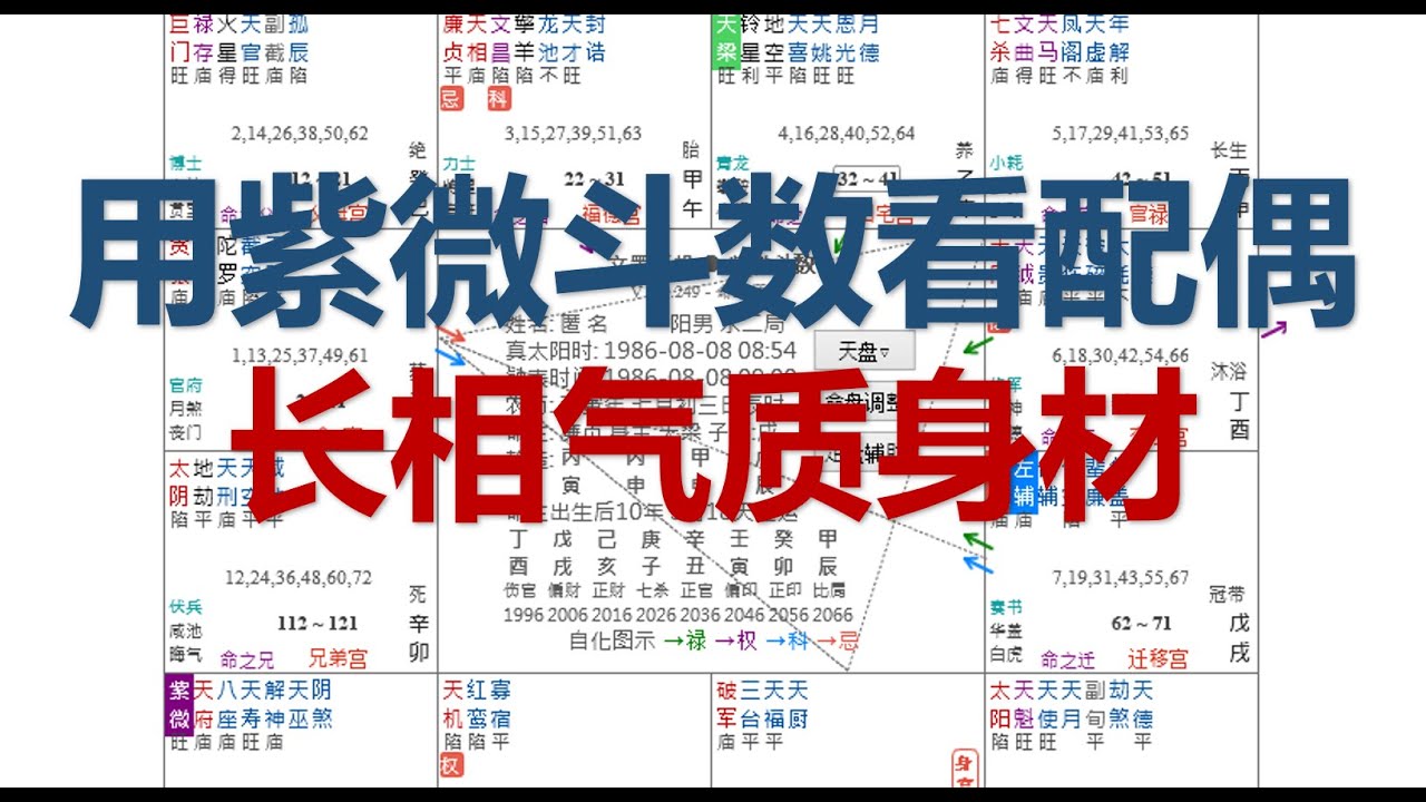 用紫微斗数看配偶气质相貌身材，多宫论断，结尾附图参考。