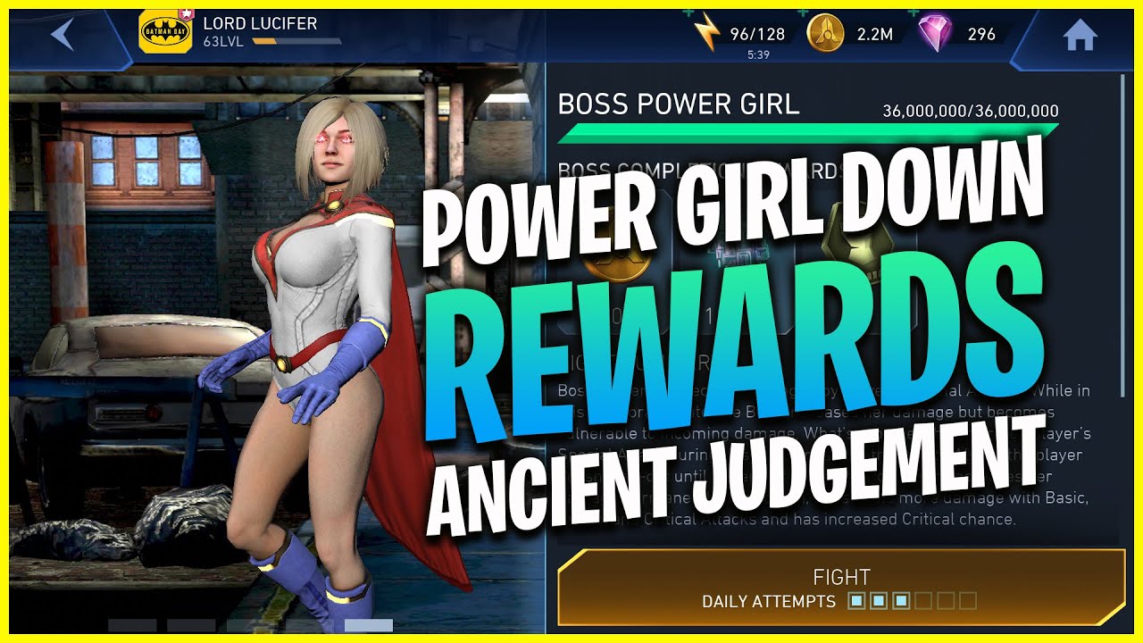 Injustice 2 Mobile | Power Girl Down | Rewards Ancient Judgement | Heroic 1 Tier 2