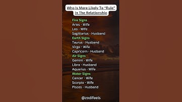 Who Rules the Relationship According to Zodiac Signs 💫#zodiac #astrology #tarot
