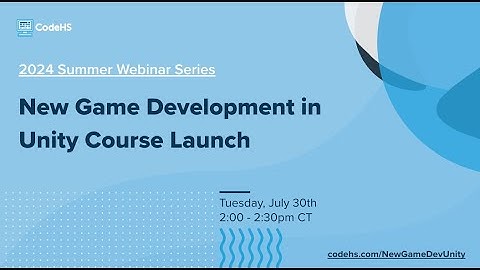 Game Development in Unity Course Launch