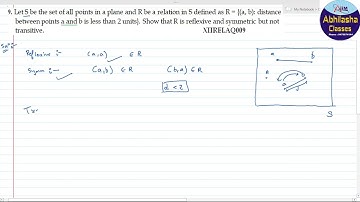 XIIRELAQ009 _ Let S be the set of all points in a plane and R be a relation in S defined as R =