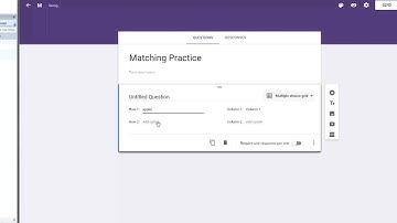 Creating a Matching option on a test using Google forms
