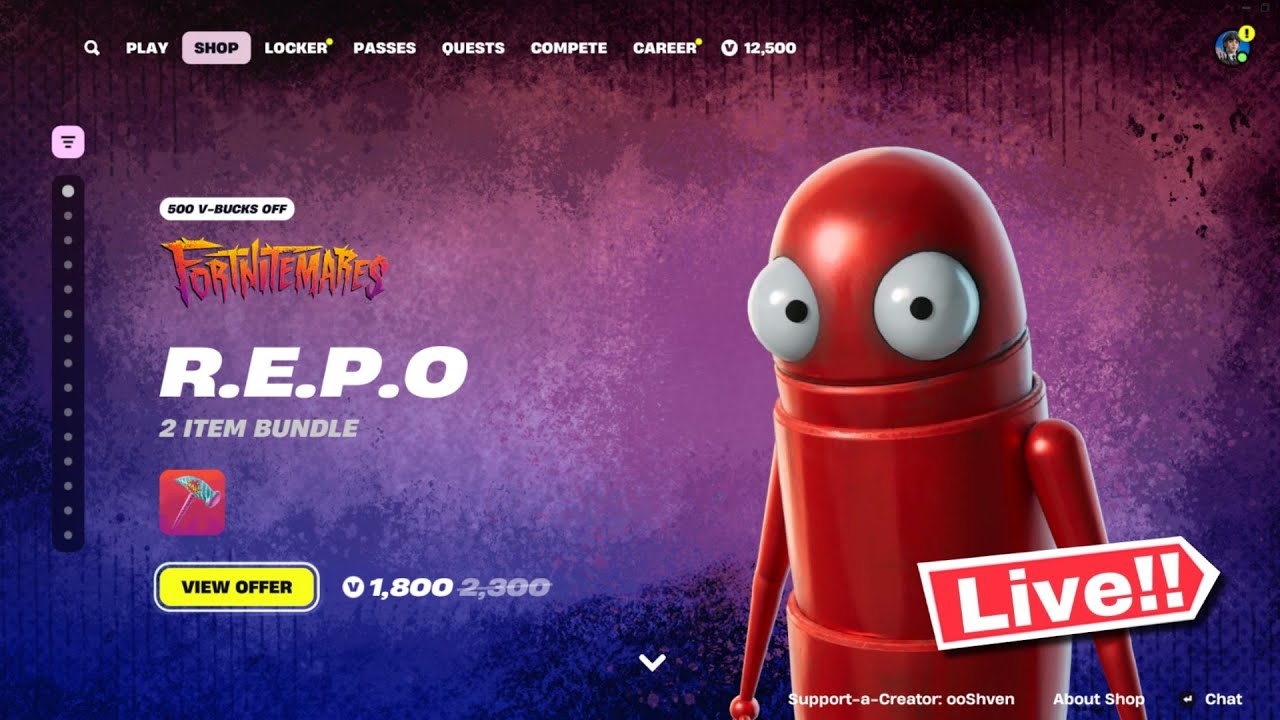 🔴*NEW* FORTNITE REPO BUNDLE ITEM SHOP OUT NOW October 25! (Chapter 6 LIVE)