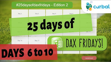 #25daysofdaxfridays Ed2 | Solving for day 6 to day 10.
