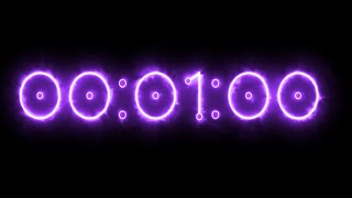 Purple energy neon timer 1 minute (countdown)