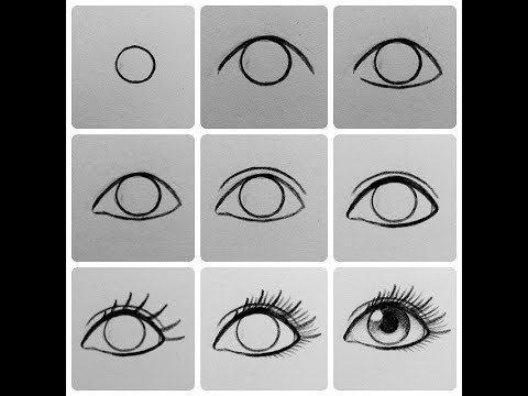 how to draw an eye step by step