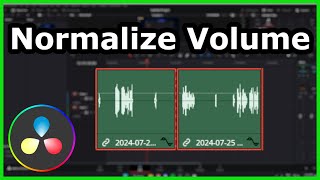 How To Normalize Audio In DaVinci Resolve (AUDIO ALL SAME VOLUME)