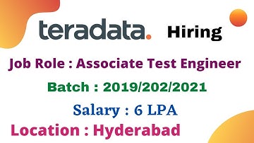 Teradata Off Campus Hiring Freshers for the Role of Associate Test Engineer | Software | Testing |
