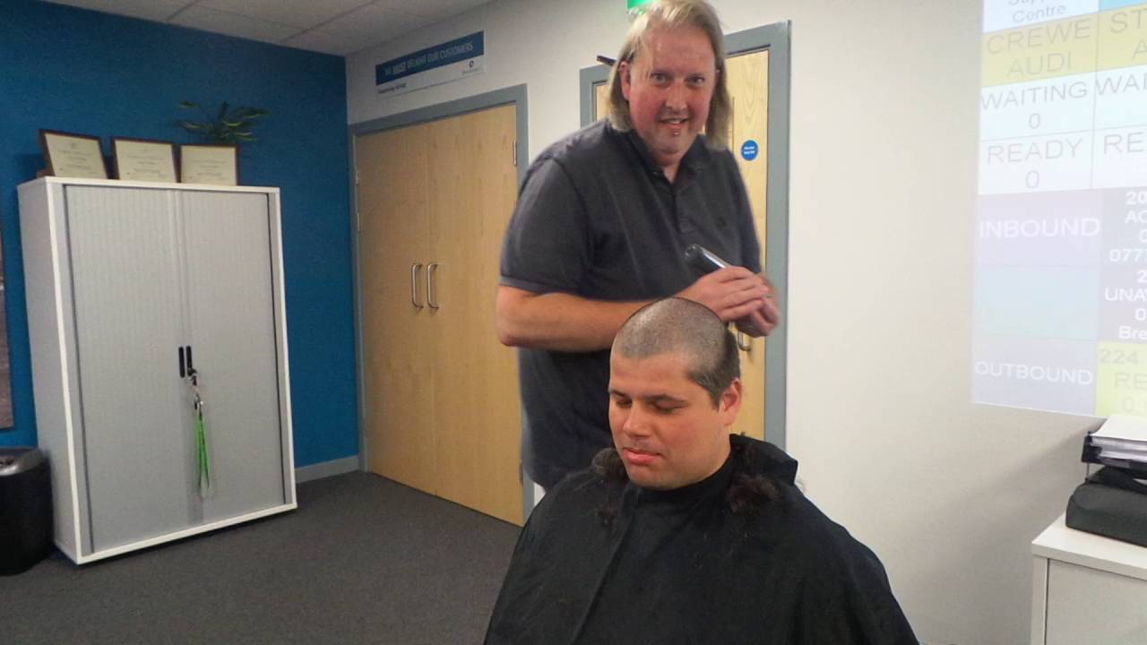 Simon Williams from Swansway's Retailer Support Unit Braves the Shave!