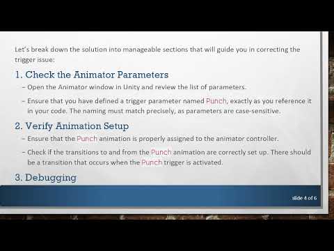 Resolving the animator.SetTrigger Bug in Unity to Trigger Your Animations