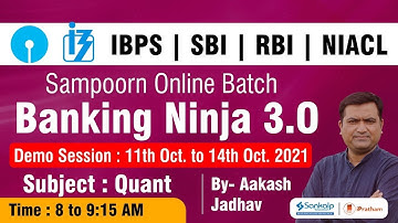 Quantitative Aptitude by Aakash Jadhav || Demo Session (Day-01) | Banking Ninja Batch 3.0 | iPratham