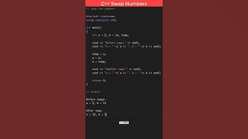 C++ Program Swap Two Numbers #shorts
