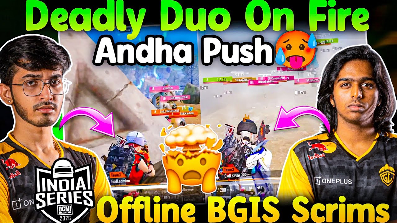 GodLike Andha Push😱 Spower Admino Duo On Fire🔥 BGIS Offline Grind Scrims🫡