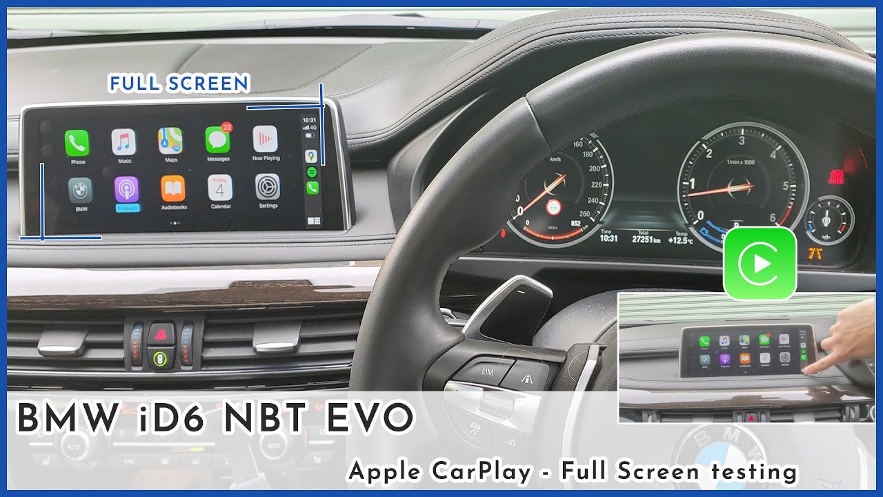 Bmw Id6 Nbt Evo Full Screen Carplay Activation Tested On F16 X6 My18 Youtube