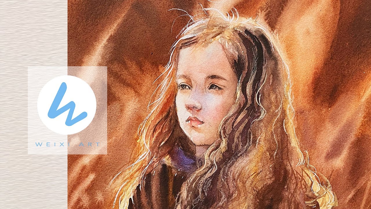 Watercolor painting #16 | Girl in the sun