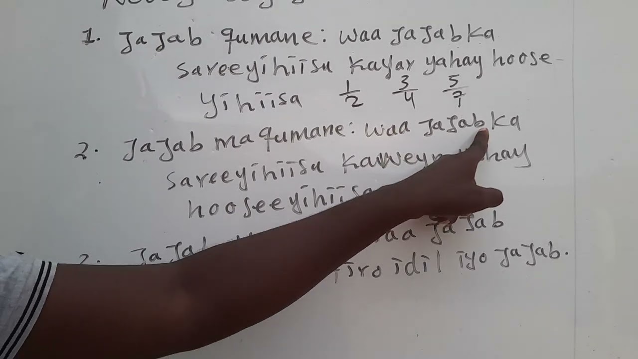 xisaab casharka 1aad Jajab ( fractions)