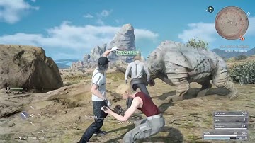 Final Fantasy XV Sample Combat Gameplay (Link Attacks, Techs, New Recipe)