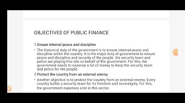 OBJECTIVES OF PUBLIC FINANCE