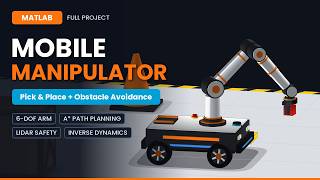 Mobile Manipulator in MATLAB | Pick and Place with Obstacle Avoidance (6-DOF Arm + Mobile Robot)
