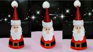 Santa Claus/Making Santa Claus from Paper Cone/Christmas Home Decor Ideas/Christmas Craft
