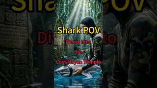Shark first-person POV: diving into the underwater Mayan temple #underwaterexploration #themeg