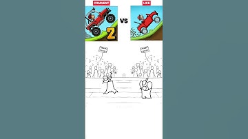 Hill climb racing 2 vs Hill climb racing who will win? watch till end🤣🤣🤣 #shorts #viral #funny #hcr2