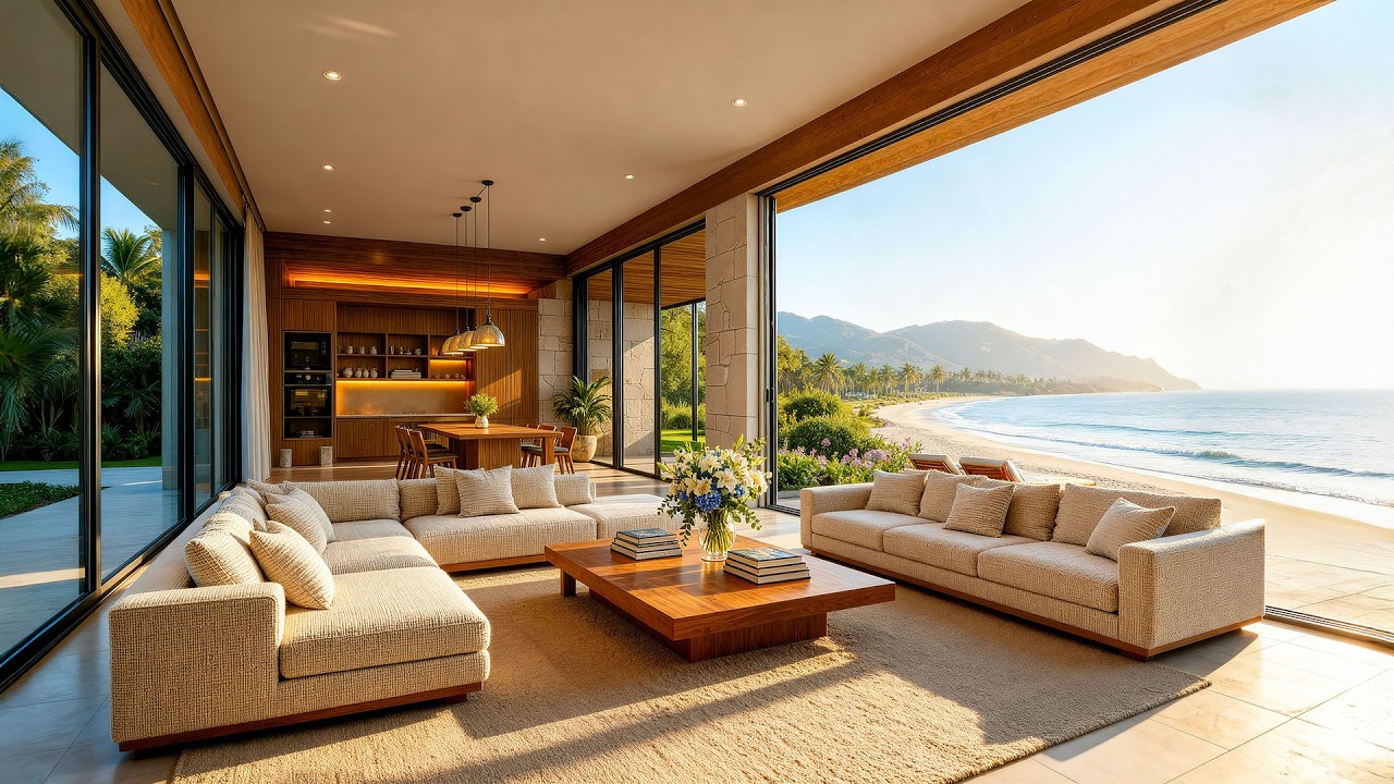 Relaxing Ocean Morning Jazz | Calm Seaside Ambience for Stress Relief & Mental Clarity