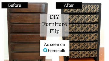 Furniture Makeover Tutorial: Classic Wood to Dramatic Deco Using a Stencil!