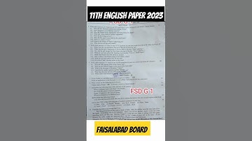11th Class English Faisalabad Board First Time Paper 2023 #shorts #short #viral