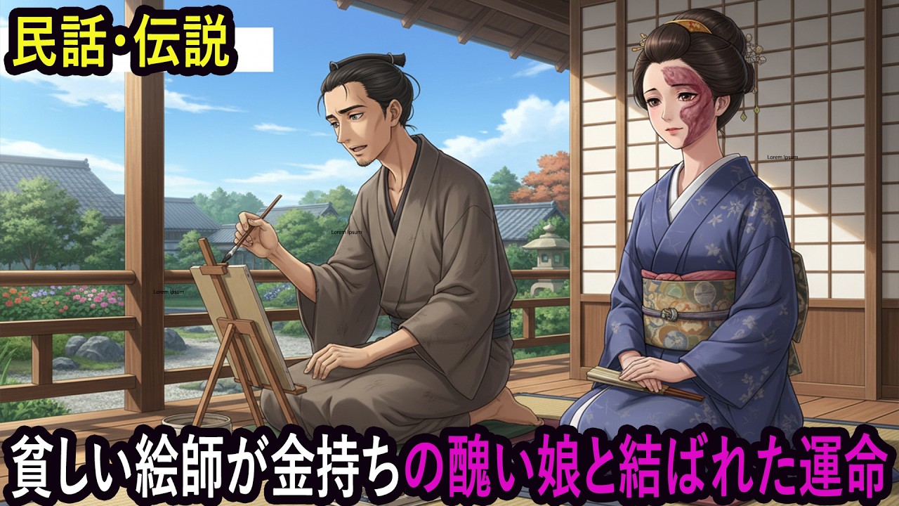 貧しい絵師が金持ちの醜い娘と結ばれた運命  野談  伝説  昔話  民話