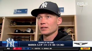 Will Warren reflects on his outing in Cleveland