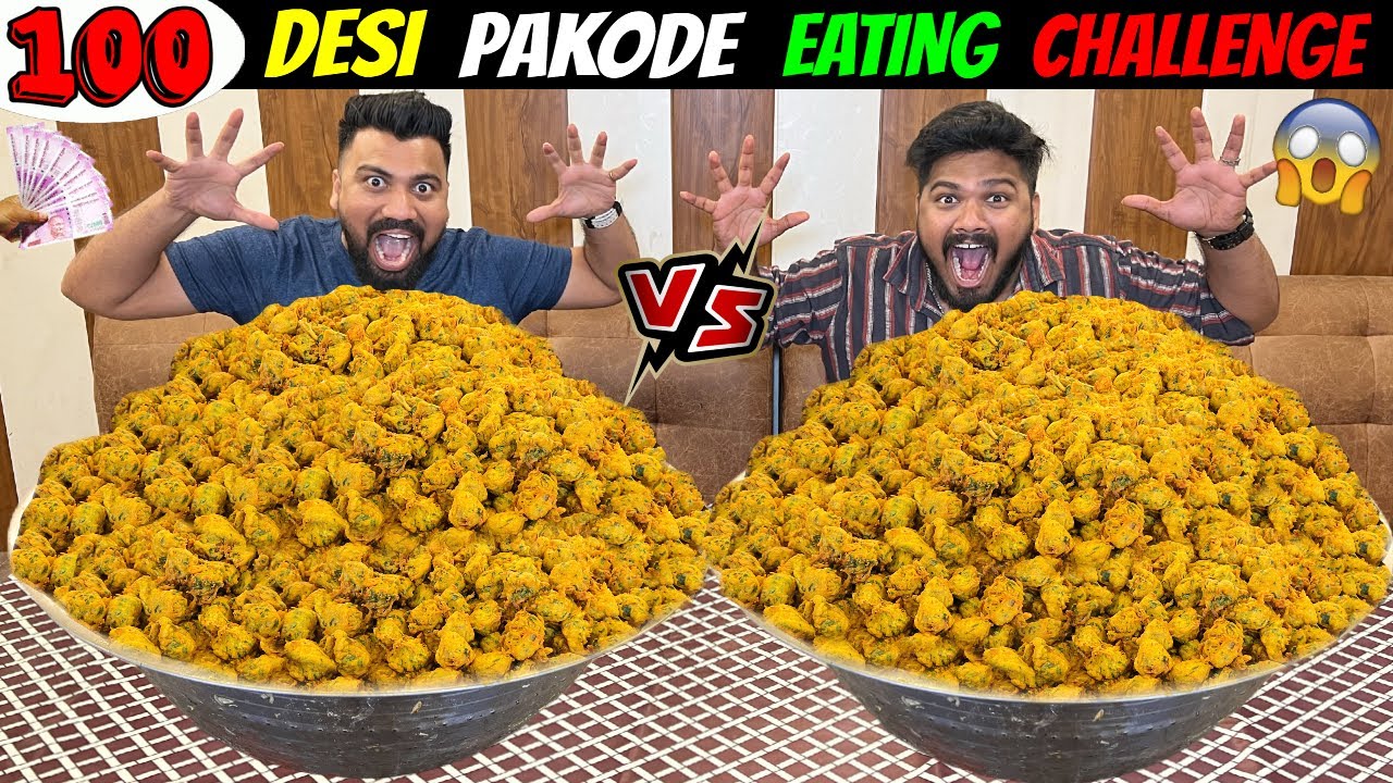 100 DESI PAKODE EATING CHALLENGE | PAKODA KING OF LUCKNOW JANTA DHABA (Ep-556)