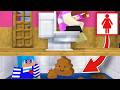 トイレの下に秘密基地作ってイタズラしてみた！【まいくら / マインクラフト】