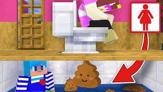 トイレの下に秘密基地作ってイタズラしてみた！【まいくら / マインクラフト】のサムネイル